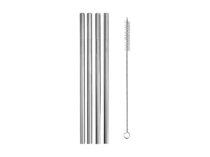 Maxwell & Williams Cocktail & Co Reusable Smoothie Straw Set of 4 With Brush Stainless Steel Gift Boxed - ZOES Kitchen