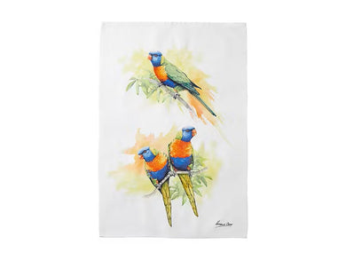 Maxwell & Williams Katherine Castle Bird Life Tea Towel 50x70cm Lorikeet - ZOES Kitchen