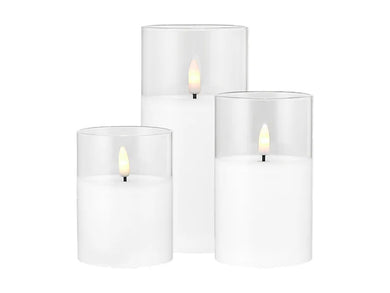 Maxwell & Williams Let's Get Lit LED Flameless Candle Hurricane Clear - Set of 3 Gift Boxed