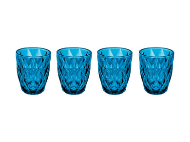 Casa Domani Deanna Double Old Fashion Glass 4 Piece - Blue