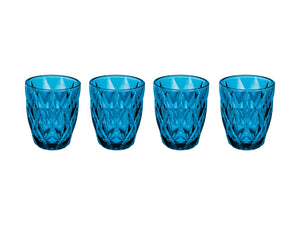 Casa Domani Deanna Double Old Fashion Glass 4 Piece - Blue