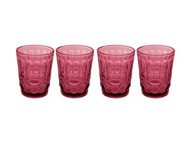 Casa Domani Gabriella Double Old Fashion Glass 4 Piece - Pink