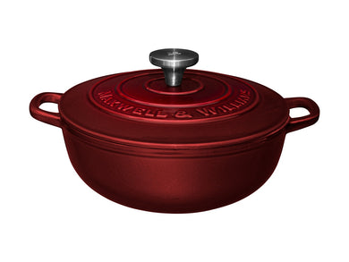 Maxwell & Williams Cast Iron Round Casserole Merlot 24cm / 3.3L Gift Boxed