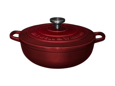 Maxwell & Williams Cast Iron Round Casserole Merlot 26cm / 4L Gift Boxed