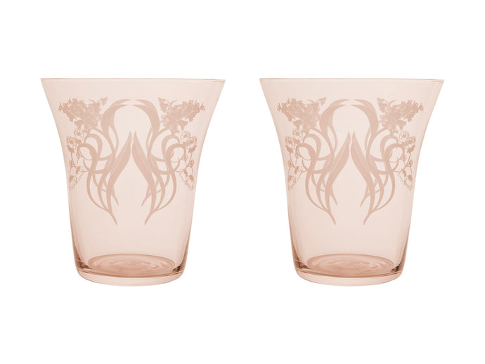 Maxwell & Williams Estelle Michaelides Mystique Stemless Glass 470ML Set of 2 Melon Gift Boxed