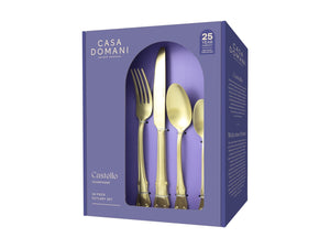 Casa Domani Castello Cutlery Set 16 Piece - Champagne Gift Boxed      