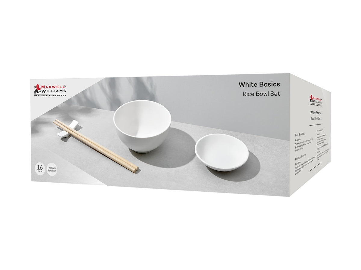 Maxwell & Williams White Basics Rice Bowl Set 16 Piece– ZOES Kitchen ...