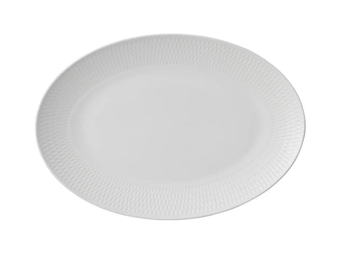 Maxwell & Williams White Basics Diamonds Oval Platter 36x25cm Gift Boxed (S)