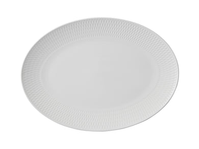 Maxwell & Williams White Basics Diamonds Oval Platter 44x32cm Gift Boxed