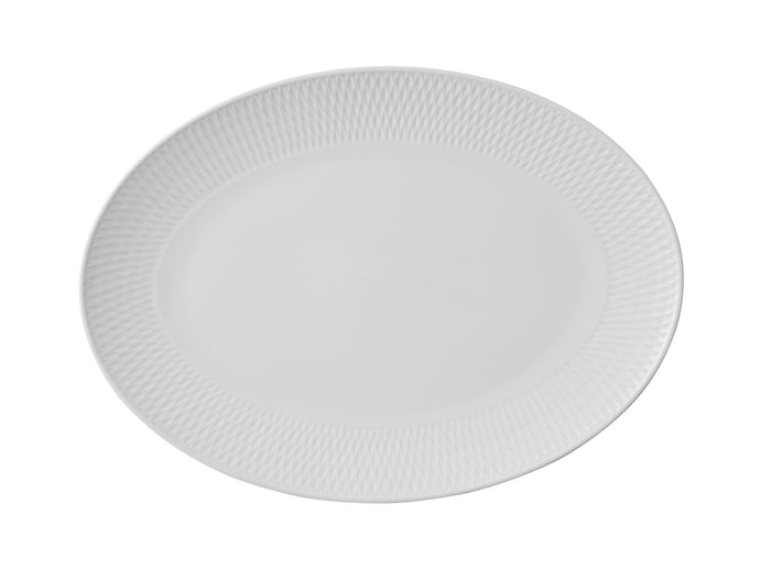 Maxwell & Williams White Basics Diamonds Oval Platter 44x32cm Gift Boxed