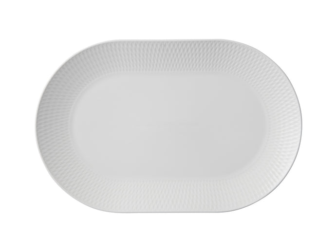 Maxwell & Williams White Basics Diamonds Oblong Platter 38x25cm Gift Boxed