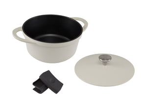 Maxwell & Williams Cast Lite Non-Stick Casserole - 24cm/4.2L Ecru Gift Boxed