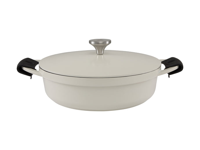 Maxwell & Williams Cast Lite Non-Stick Shallow Casserole - 28cm/4L Ecru Gift Boxed