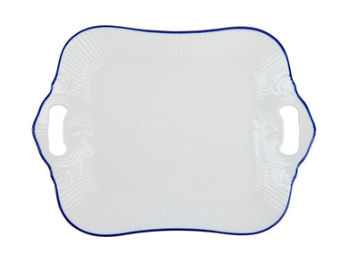 Casa Domani Cafe Blue Handled Rectangular Platter 32x23cm Gift Boxed