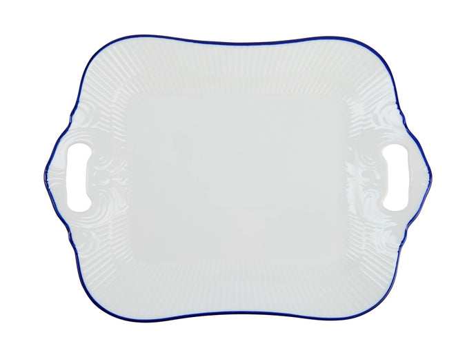 Casa Domani Cafe Blue Handled Rectangular Platter 32x23cm Gift Boxed