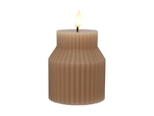 Load image into Gallery viewer, Maxwell &amp; Williams Let's Get Lit Linea LED Sculptural Wax Candle 8.5x10cm Taupe Gift Boxed