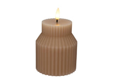 Load image into Gallery viewer, Maxwell &amp; Williams Let's Get Lit Linea LED Sculptural Wax Candle 8.5x10cm Taupe Gift Boxed