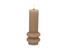 Load image into Gallery viewer, Maxwell &amp; Williams Let's Get Lit Linea LED Sculptural Wax Candle 7.5x18.5cm Taupe Gift Boxed