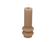 Load image into Gallery viewer, Maxwell &amp; Williams Let's Get Lit Linea LED Sculptural Wax Candle 7.5x18.5cm Taupe Gift Boxed