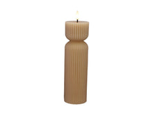 Load image into Gallery viewer, Maxwell &amp; Williams Let's Get Lit Linea LED Sculptural Wax Candle 6.5x22cm Taupe Gift Boxed