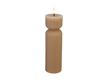Load image into Gallery viewer, Maxwell &amp; Williams Let's Get Lit Linea LED Sculptural Wax Candle 6.5x22cm Taupe Gift Boxed