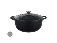 Load image into Gallery viewer, Maxwell &amp; Williams Cast Iron Round Casserole Black 28cm / 6.2L Gift Boxed