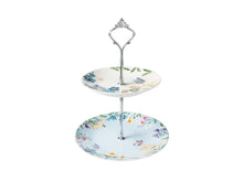 Load image into Gallery viewer, Maxwell &amp; Williams Fluttering Meadow 2 Tiered Cake Stand 15/19x26cm Gift Boxed