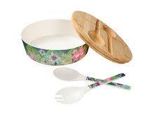 Load image into Gallery viewer, Maxwell &amp; Williams Tropical Twilight Melamine Bowl with Lid and Salad Servers - 25x9cm