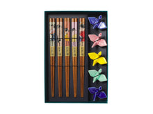 Load image into Gallery viewer, Tokyo Design Chopstick Crane Chopsticks with Rest 10 Piece Gift Boxed Assorted