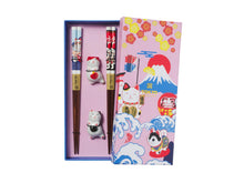 Load image into Gallery viewer, Tokyo Design Chopstick Neko Cat Chopsticks with Rest 4 Piece Gift Boxed Assorted