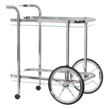 Load image into Gallery viewer, Swing Smith Bar Cart Trolley Rect- Chrome /Clear Glass - ZOES Kitchen