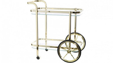 Swing Jones Bar Cart Trolley - Gold/Clear Glass - ZOES Kitchen