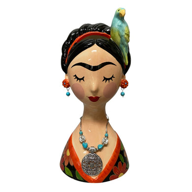 Barcelona Ceramic Vase - Woman with Bird - 17.3 x 36.0cm
