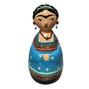 Barcelona Ceramic Vase - Woman with Blue Dress  - 30.8 x 14.8cm