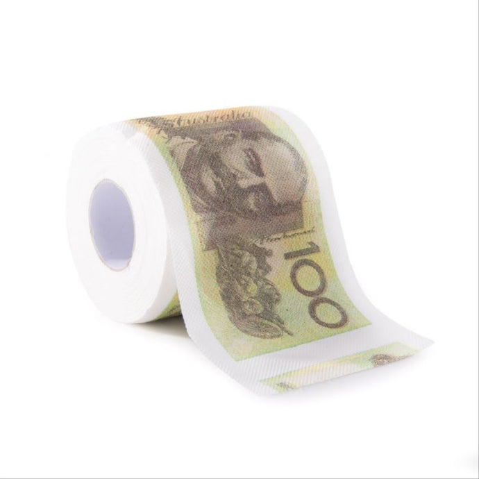 The Australian Collection Novelty Toilet Paper - Aussie $100 Bill Black & White 10x10x10cm - ZOES Kitchen