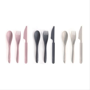 For The Earth Wheat Straw Travel Cutlery Set Of 3 Assorted Colours 20.3x5.7x2.2cm - ZOES Kitchen