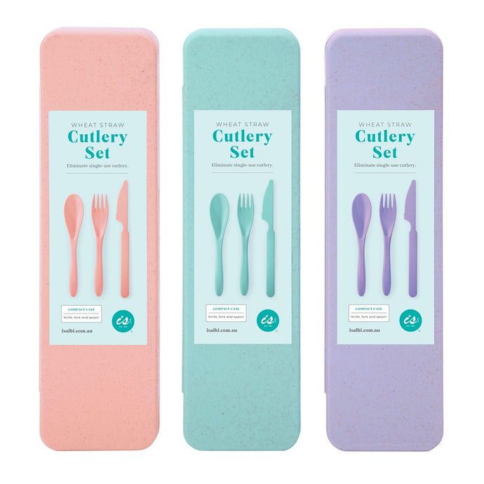For The Earth - Wheat Straw Cutlery Set - Assorted Colours - Sorbet