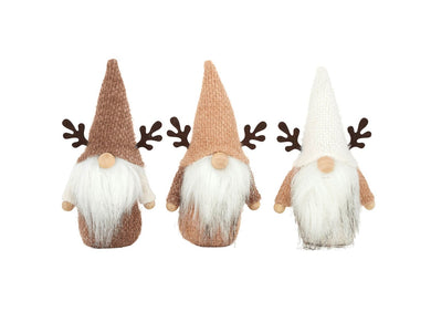 Coast to Coast Gnome with Antlers Fabric 9x5x15cm - Assorted