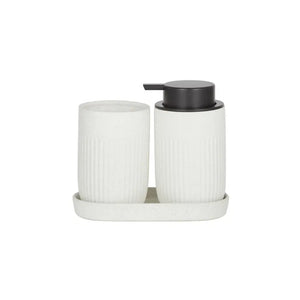 Coast to Coast Jones Set of 3 Ceramic Bathroom Accessories 14cm -White