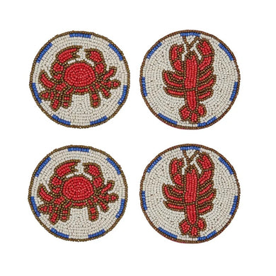 Coast to Coast Crustacean Set of 4 Beaded Coaster - 10cm