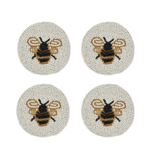 Load image into Gallery viewer, Coast to Coast Bee Set of 4 Beaded Coaster - 10cm