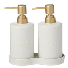 Load image into Gallery viewer, Coast to Coast Smythe Set of 2 Ceramic Lotion Dispensers - 17.5cm