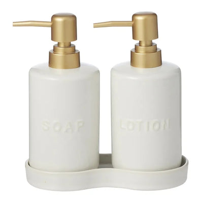 Coast to Coast Smythe Set of 2 Ceramic Lotion Dispensers - 17.5cm