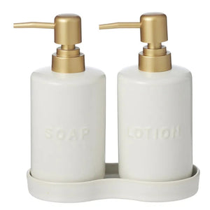 Coast to Coast Smythe Set of 2 Ceramic Lotion Dispensers - 17.5cm