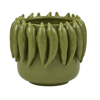 Coast to Coast Peperoncino Ceramic Pot 21.5x16cm - Olive