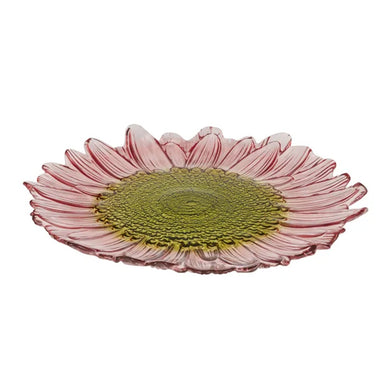 Coast to Coast Phoebe Glass Plate 35cm - Pink/Olive