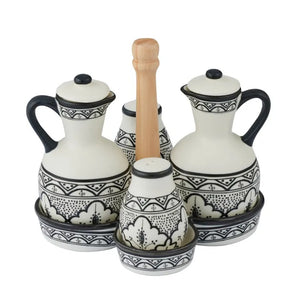 Coast to Coast Aleah Ceramic 5 Piece Cruet Set 18x19cm - Black