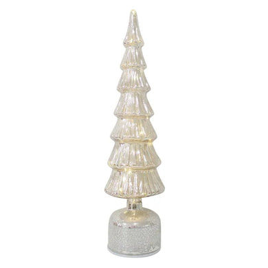 Coast to Coast Tree Glass LED 9x41cm - Shiny Silver