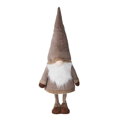 Coast to Coast Standing Gnome Fabric 37x27x100cm - Brown