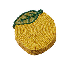 Load image into Gallery viewer, Coast to Coast Citron Yellow Beaded Coasters 10cm - Set of 4